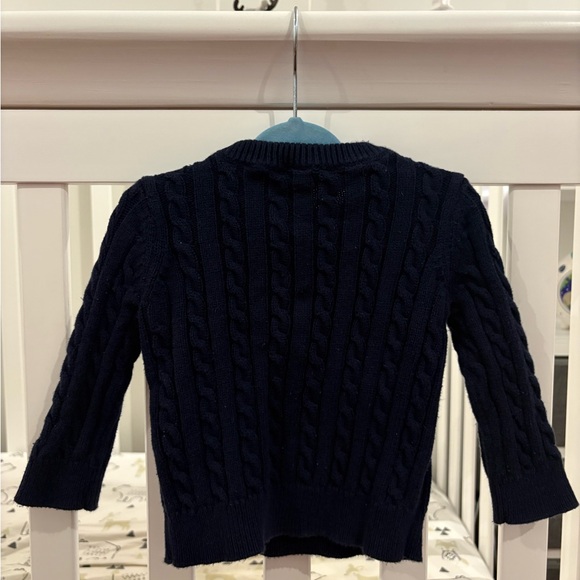 Navy Cable Knit Sweater with Button Accent - Picture 3 of 3